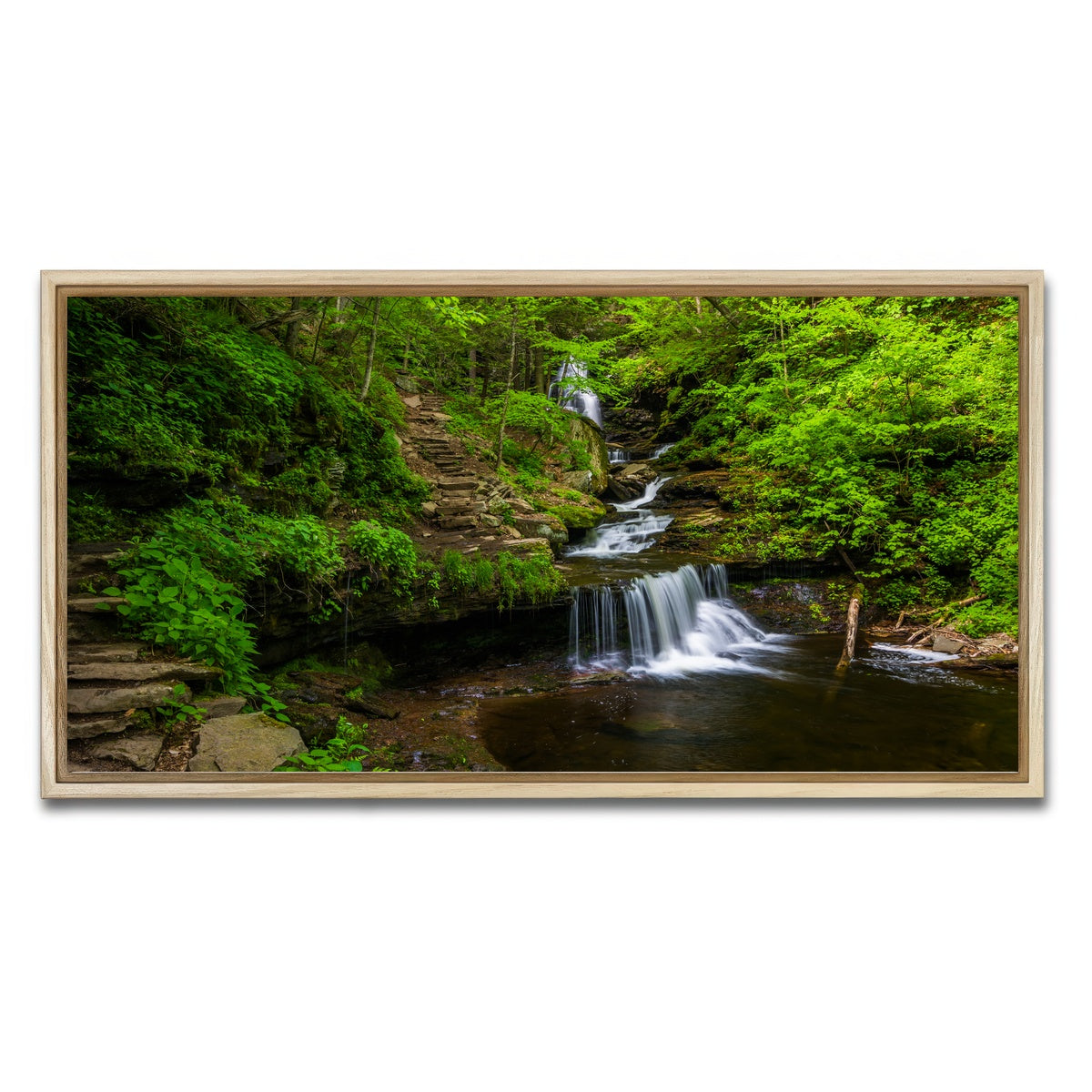 AUTO-MOCKUP WHITE | Ricketts Glen State Park | 1 Piece | Natural Framed Canvas | group=2x1