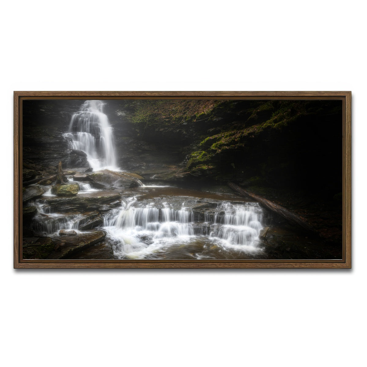 AUTO-MOCKUP WHITE | Ricketts Glen | 1 Piece | Walnut Framed Canvas | group=2x1