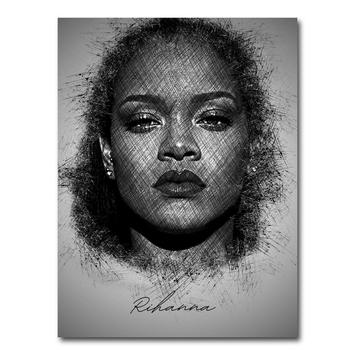 AUTO-MOCKUP WHITE | Rihanna Sketch | 1 Piece | Gallery Wrap Canvas | group=3x4