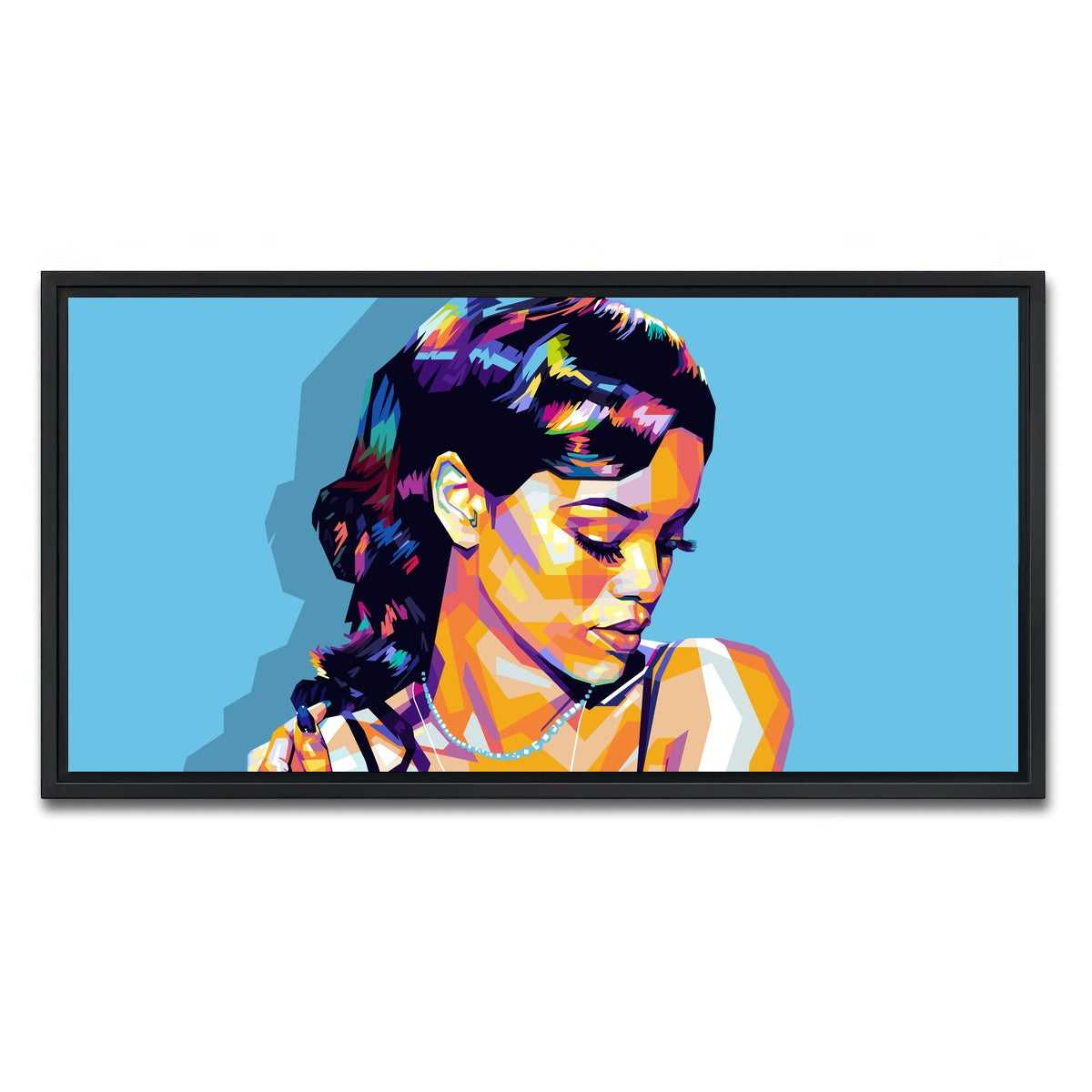 AUTO-MOCKUP WHITE | Rihanna | 1 Piece | Black Framed Canvas | group=2x1