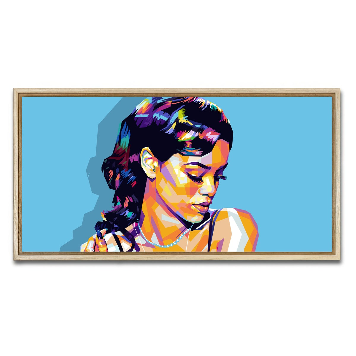 AUTO-MOCKUP WHITE | Rihanna | 1 Piece | Natural Framed Canvas | group=2x1