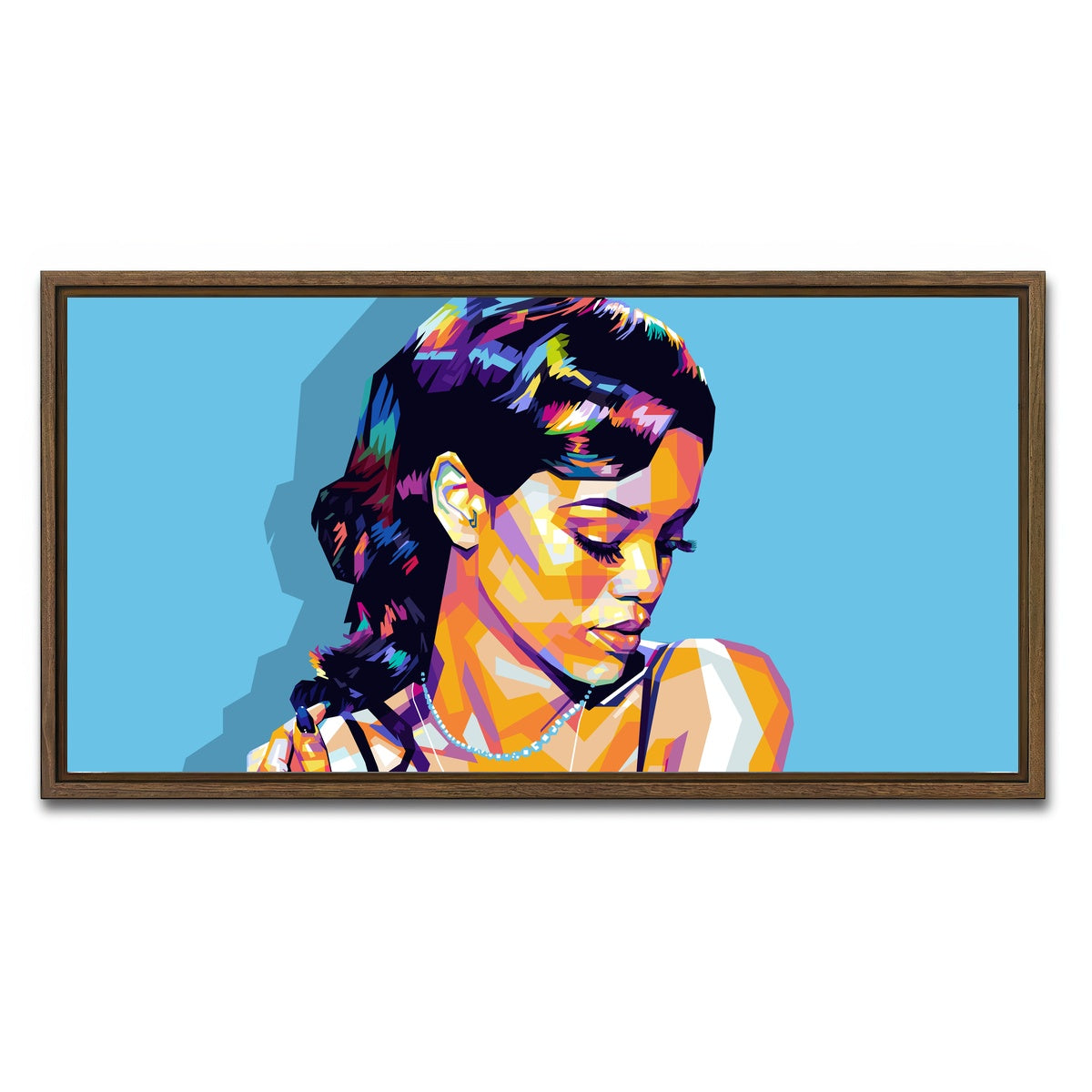 AUTO-MOCKUP WHITE | Rihanna | 1 Piece | Walnut Framed Canvas | group=2x1
