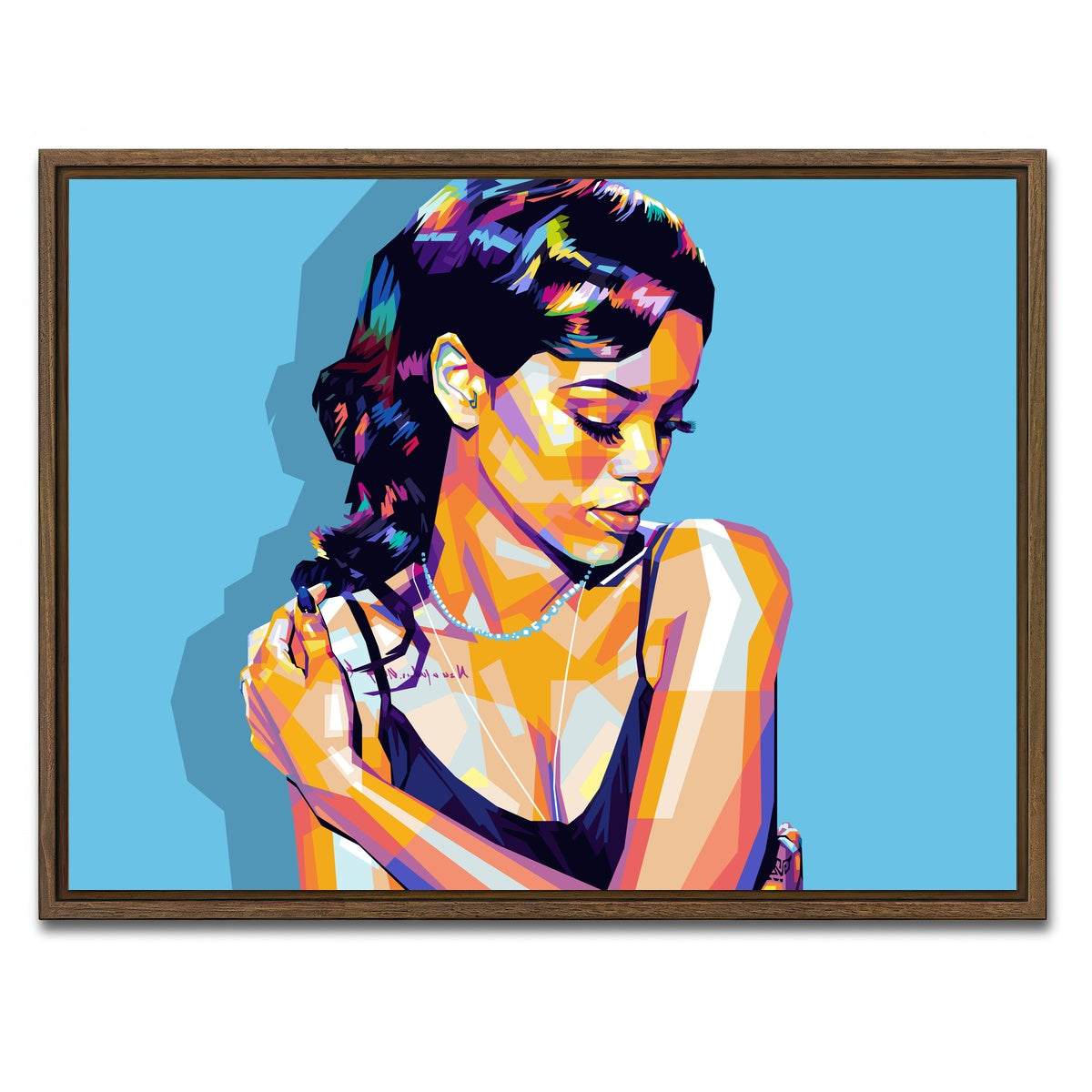 AUTO-MOCKUP WHITE | Rihanna | 1 Piece | Walnut Framed Canvas | group=4x3