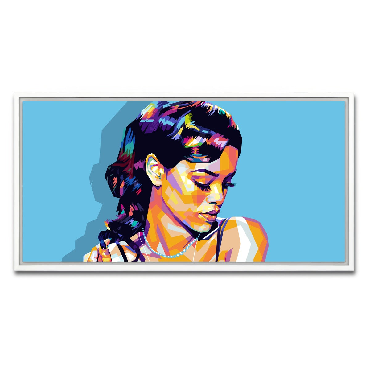 AUTO-MOCKUP WHITE | Rihanna | 1 Piece | White Framed Canvas | group=2x1