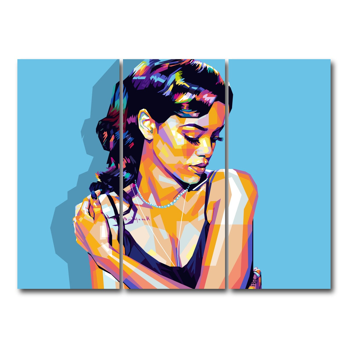 AUTO-MOCKUP WHITE | Rihanna | 3 Piece | Gallery Wrap Canvas | group=8x18