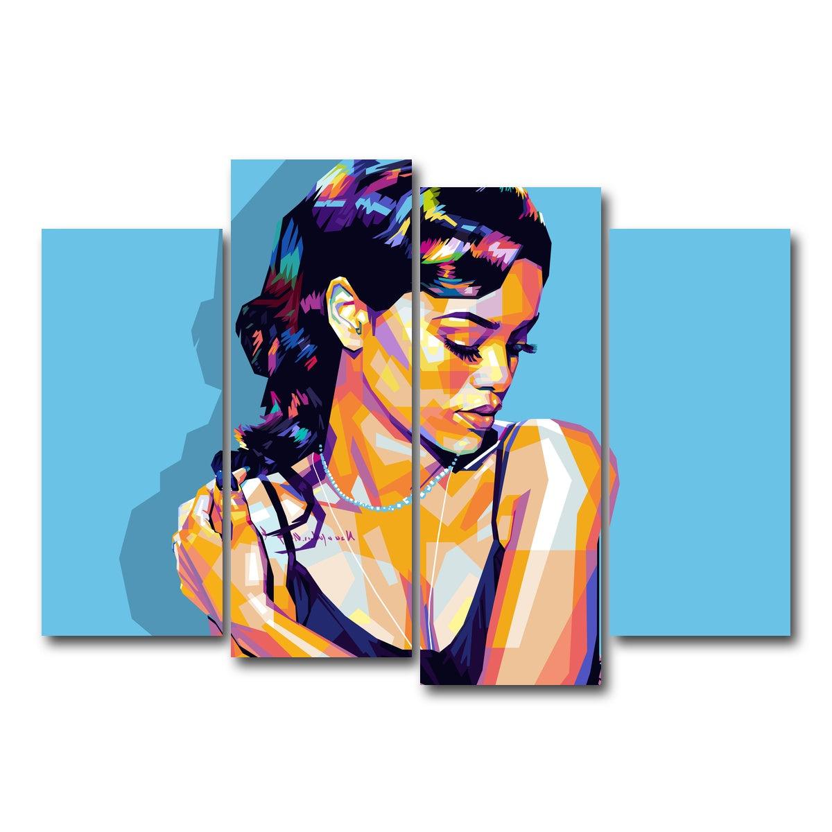 AUTO-MOCKUP WHITE | Rihanna | 4 Piece | Gallery Wrap Canvas | group=4_normal