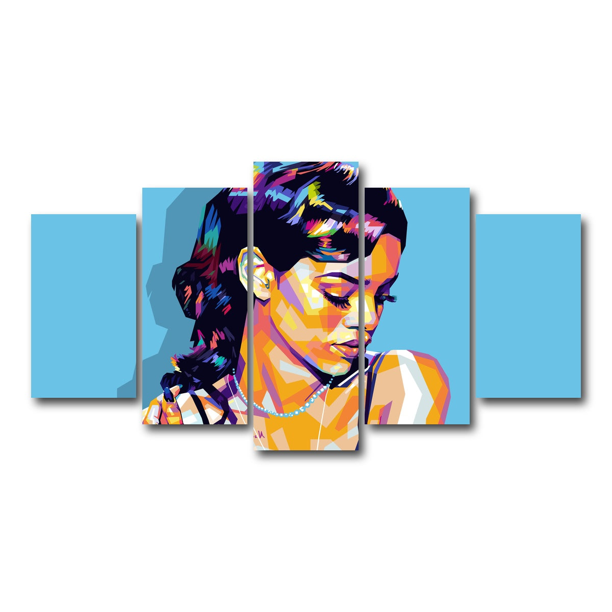 AUTO-MOCKUP WHITE | Rihanna | 5 Piece | Gallery Wrap Canvas | group=5_normal