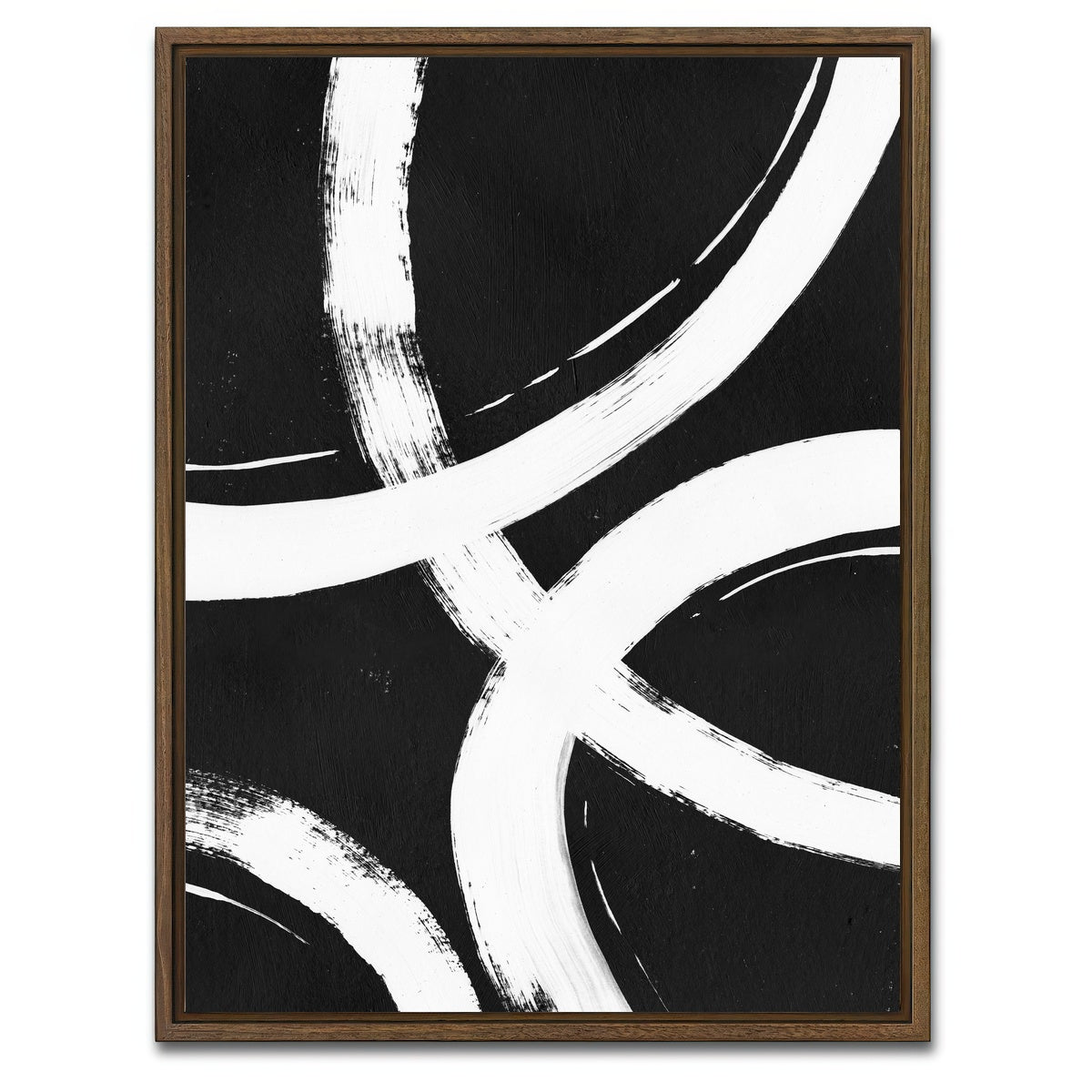 AUTO-MOCKUP WHITE | Rings Black & White | 1 Piece | Walnut Framed Canvas | group=3x4