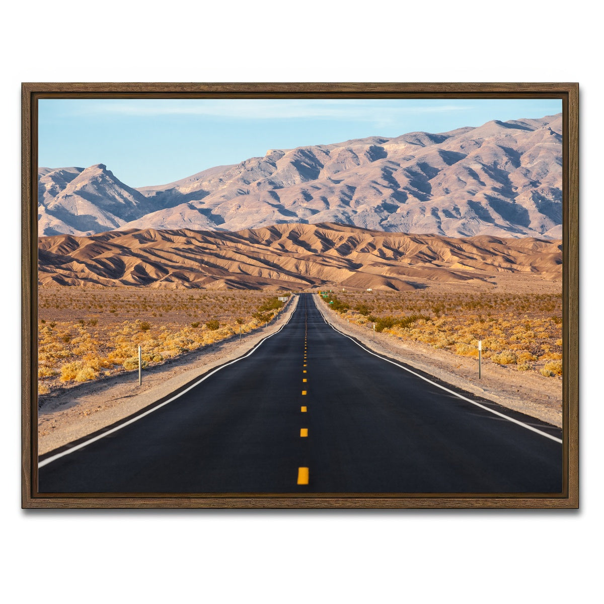 AUTO-MOCKUP WHITE | Road to Death Valley National Park | 1 Piece | Walnut Framed Canvas | group=4x3