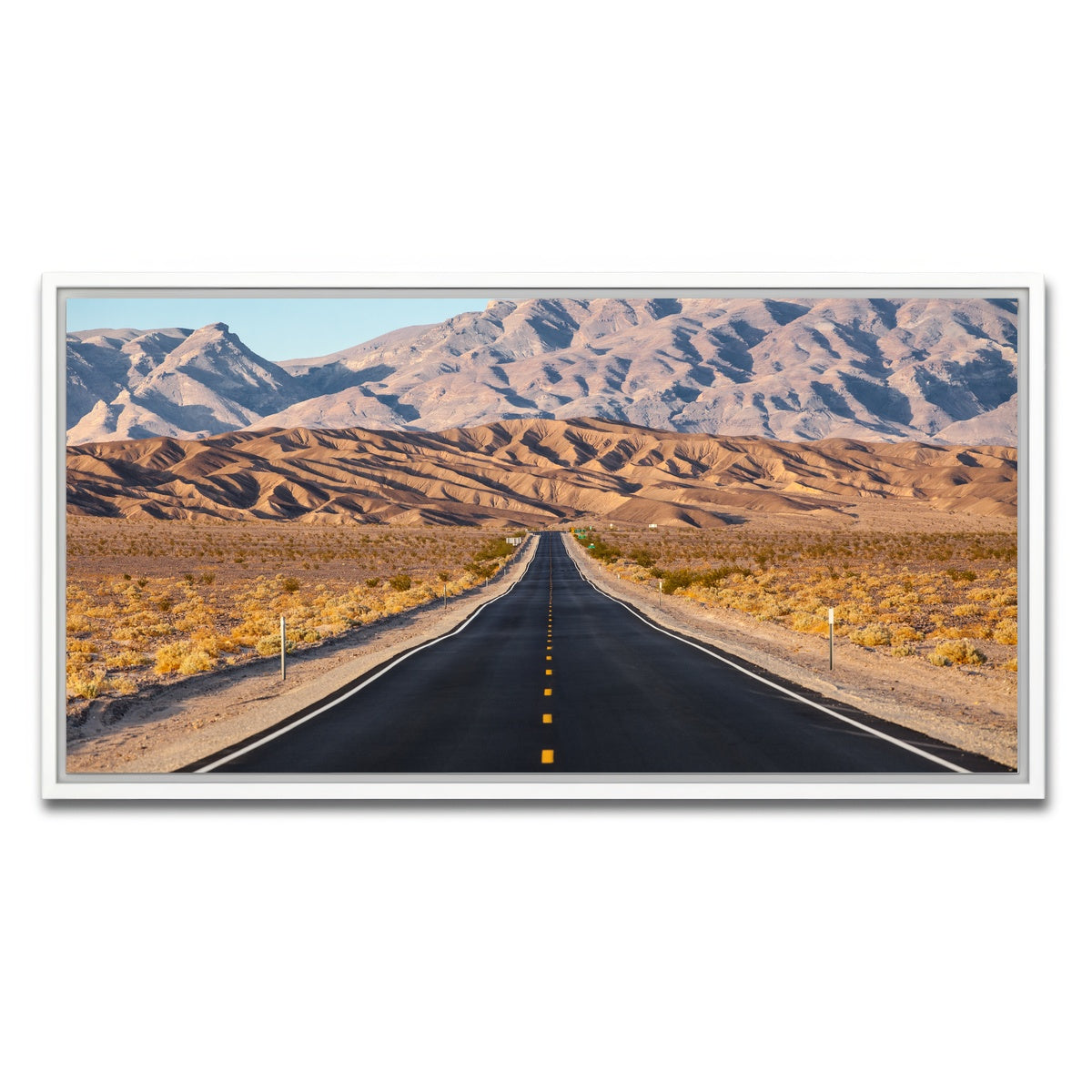 AUTO-MOCKUP WHITE | Road to Death Valley National Park | 1 Piece | White Framed Canvas | group=2x1