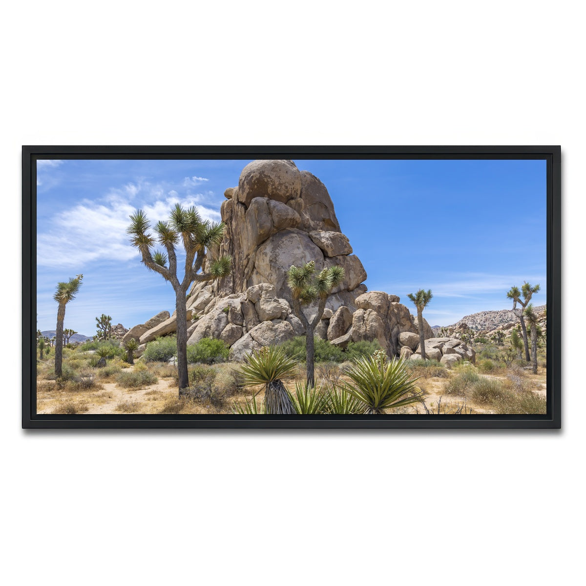 AUTO-MOCKUP WHITE | Roadside Rock Joshua Tree National Park | 1 Piece | Black Framed Canvas | group=2x1