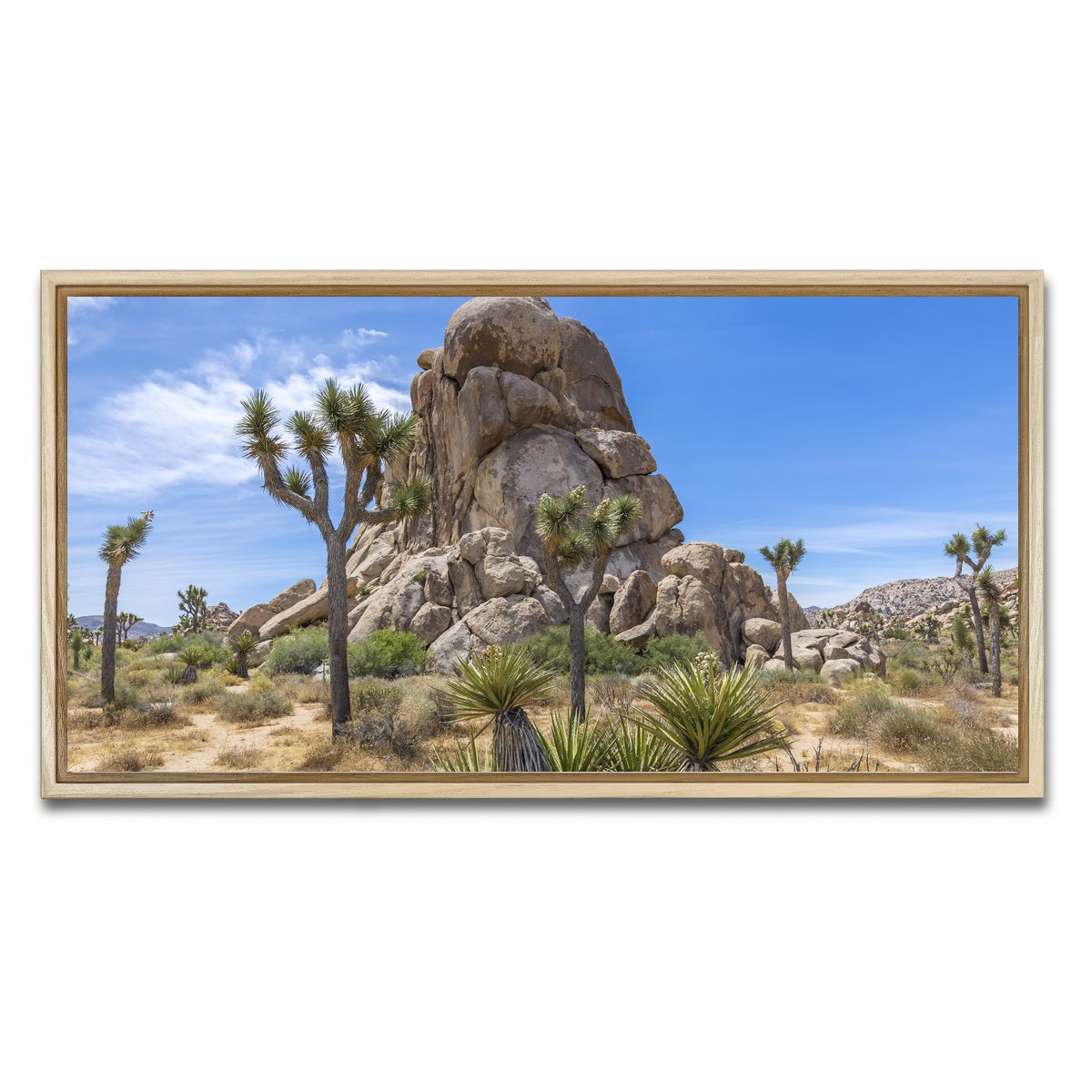 AUTO-MOCKUP WHITE | Roadside Rock Joshua Tree National Park | 1 Piece | Natural Framed Canvas | group=2x1