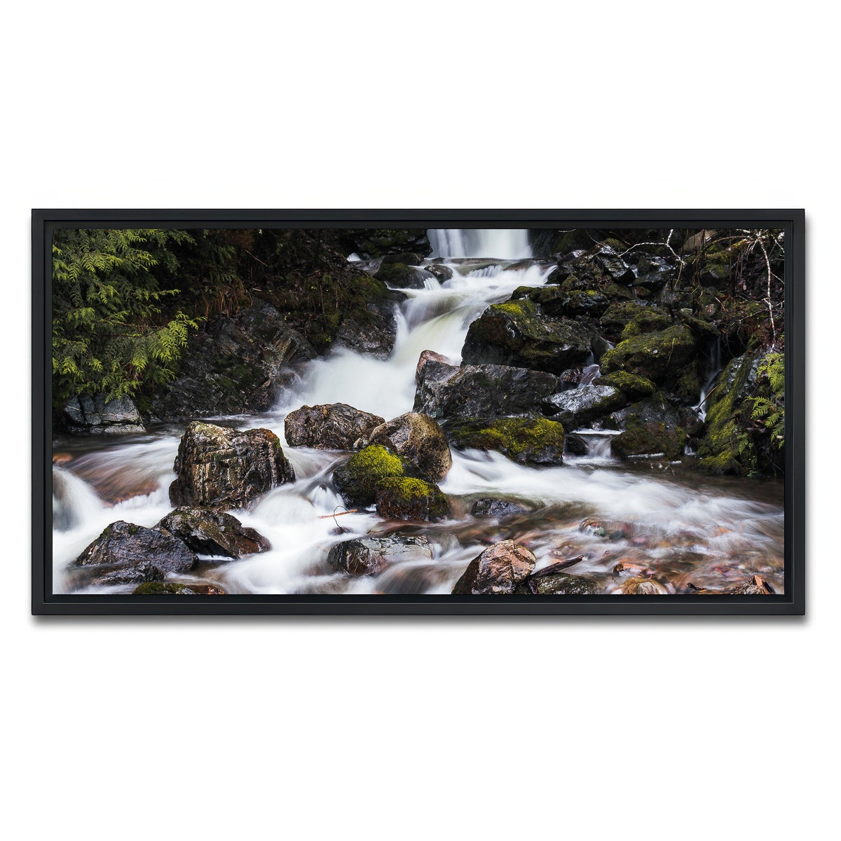 AUTO-MOCKUP WHITE | Roadside Waterfalls | 1 Piece | Black Framed Canvas | group=2x1