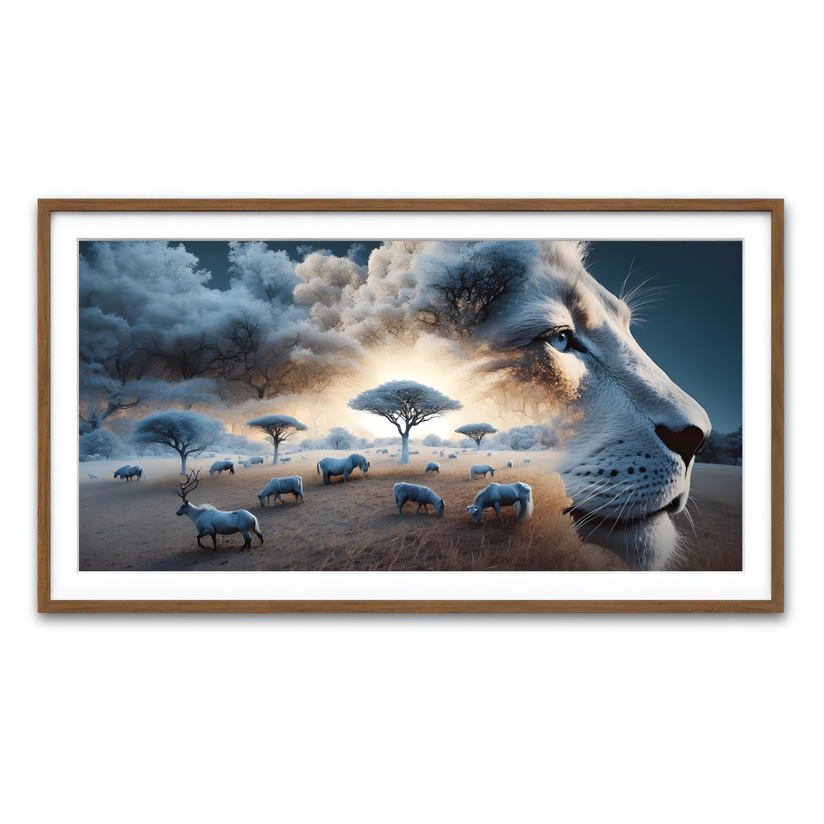 Framed Print 2x1 Walnut