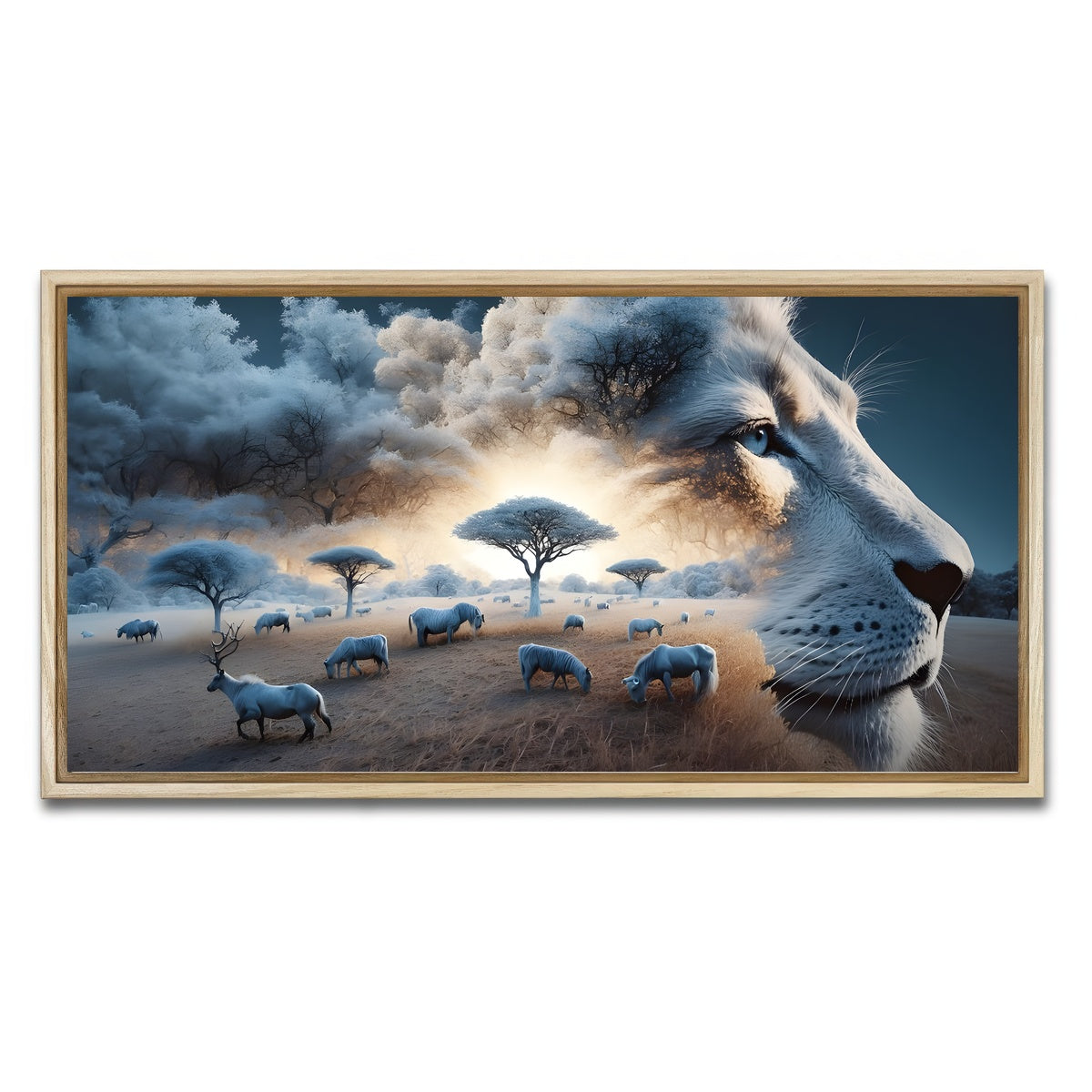 AUTO-MOCKUP WHITE | Roaring Majesty | 1 Piece | Natural Framed Canvas | group=2x1