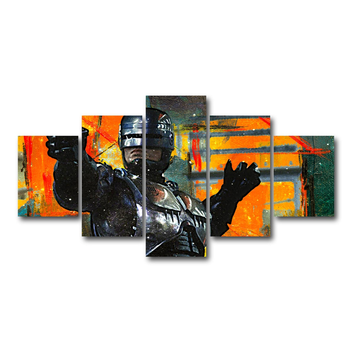 AUTO-MOCKUP WHITE | Robocop | 5 Piece | Gallery Wrap Canvas | group=5_short