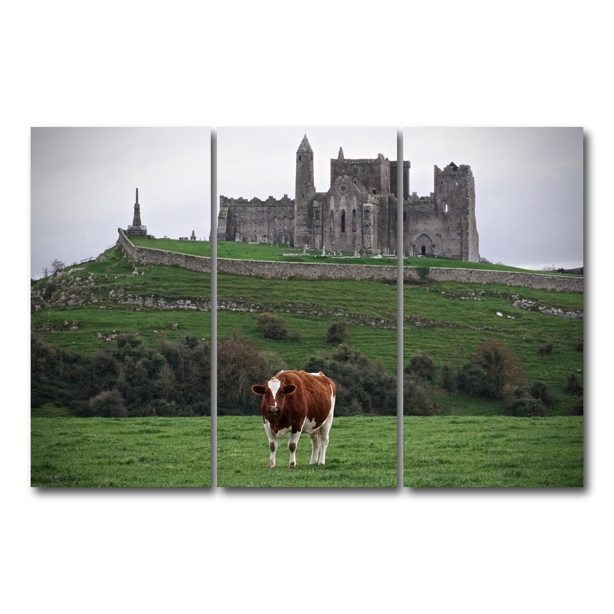 AUTO-MOCKUP WHITE | Rock of Cashel, Ireland | 3 Piece | Gallery Wrap Canvas | group=12x24