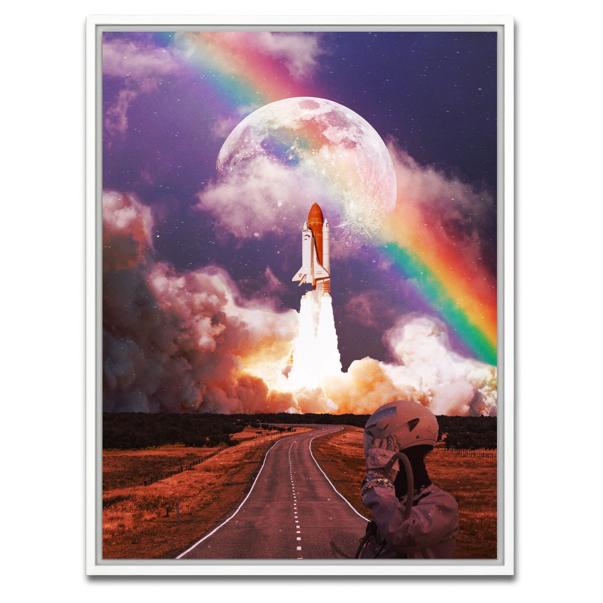 AUTO-MOCKUP WHITE | Rocket Launching | 1 Piece | White Framed Canvas | group=3x4