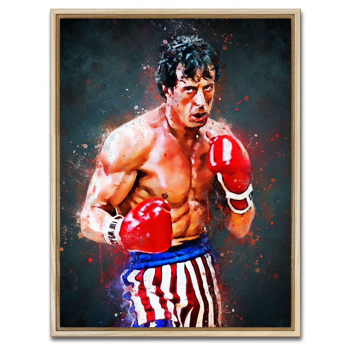 AUTO-MOCKUP WHITE | Rocky Balboa | 1 Piece | Natural Framed Canvas | group=3x4