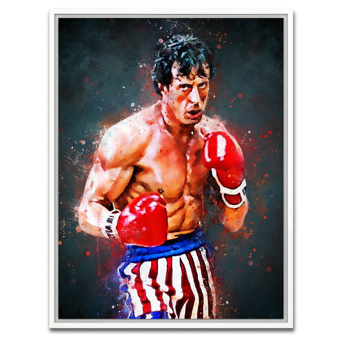 AUTO-MOCKUP WHITE | Rocky Balboa | 1 Piece | White Framed Canvas | group=3x4