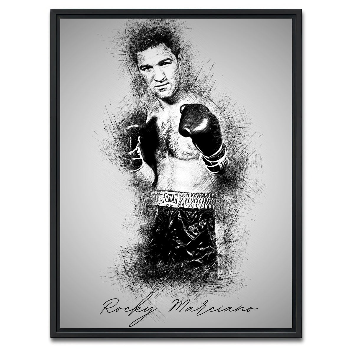 AUTO-MOCKUP WHITE | Rocky Marciano | 1 Piece | Black Framed Canvas | group=3x4