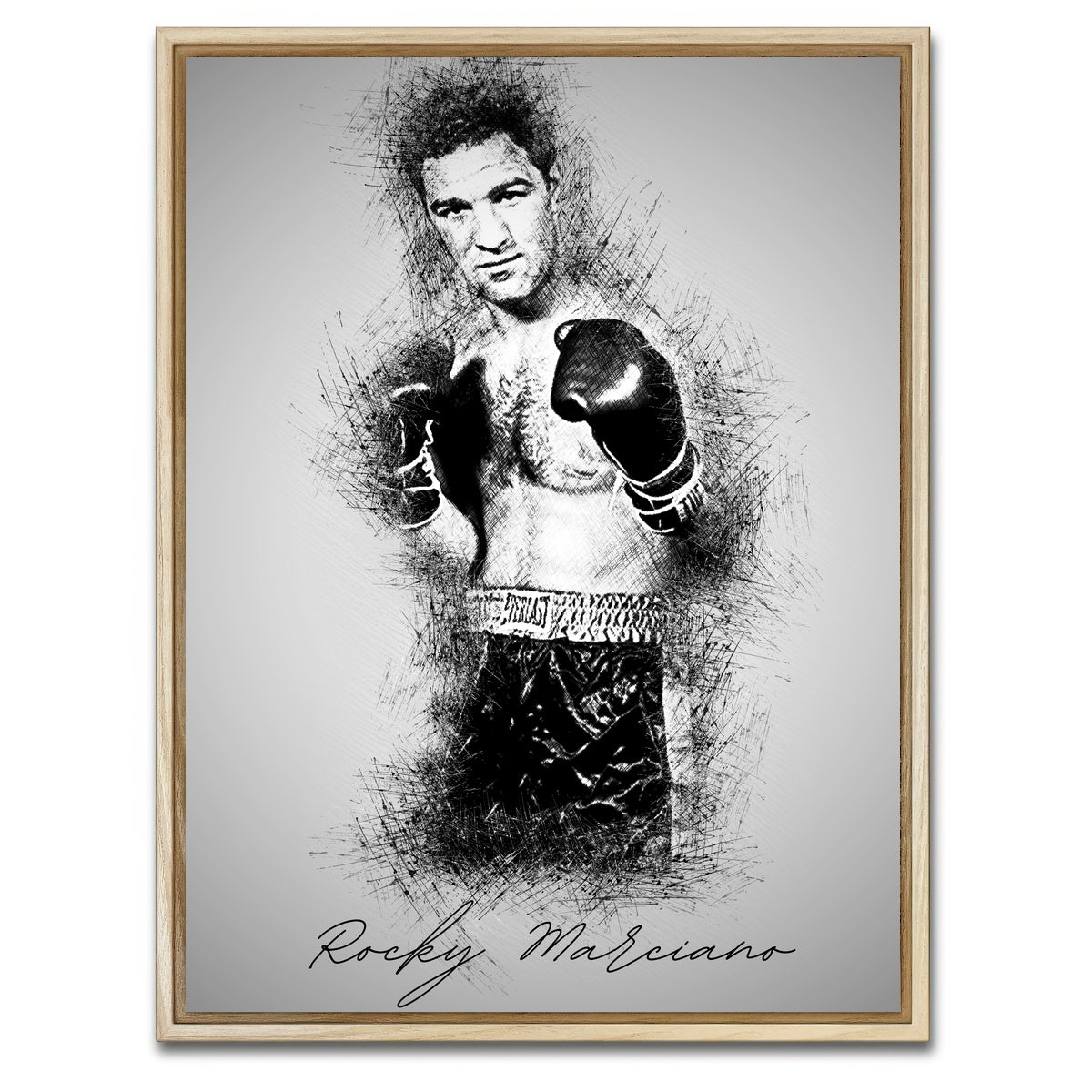 AUTO-MOCKUP WHITE | Rocky Marciano | 1 Piece | Natural Framed Canvas | group=3x4