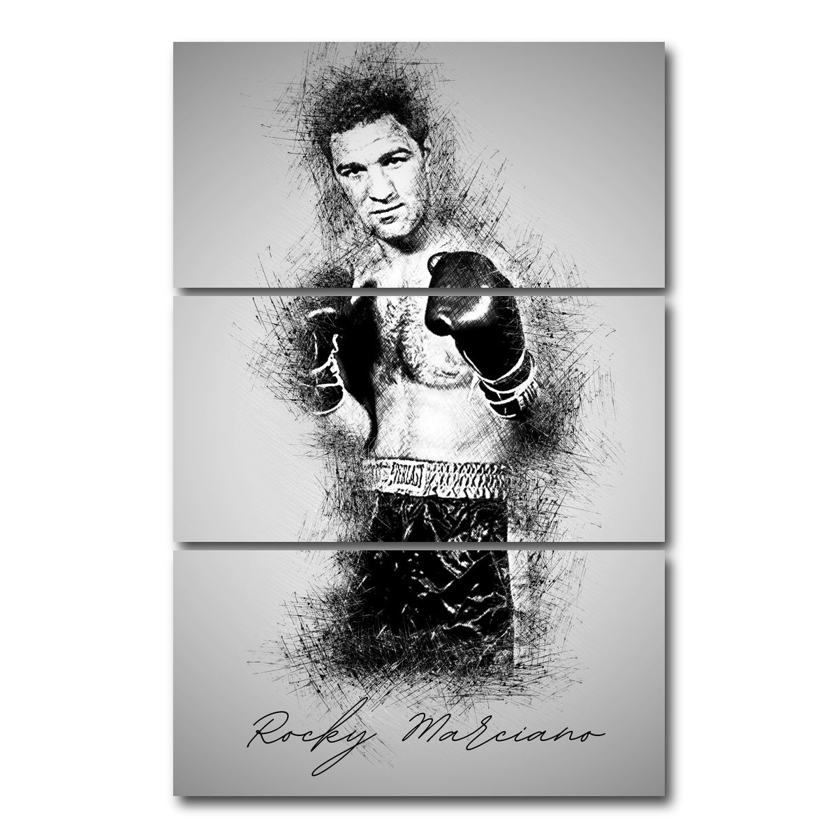 AUTO-MOCKUP WHITE | Rocky Marciano | 3 Piece | Gallery Wrap Canvas | group=12x24_stacked