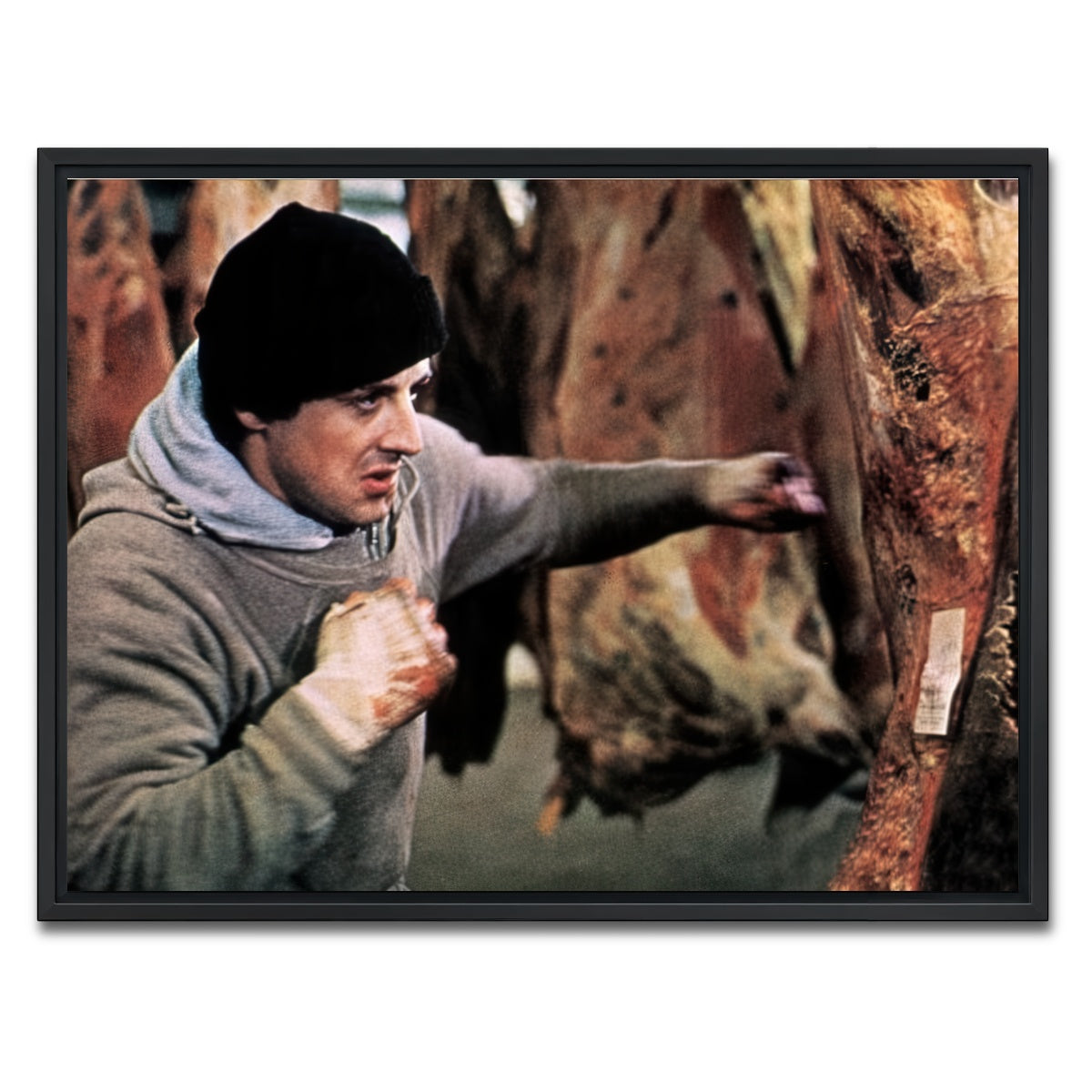AUTO-MOCKUP WHITE | Rocky Punching Meat | 1 Piece | Black Framed Canvas | group=4x3