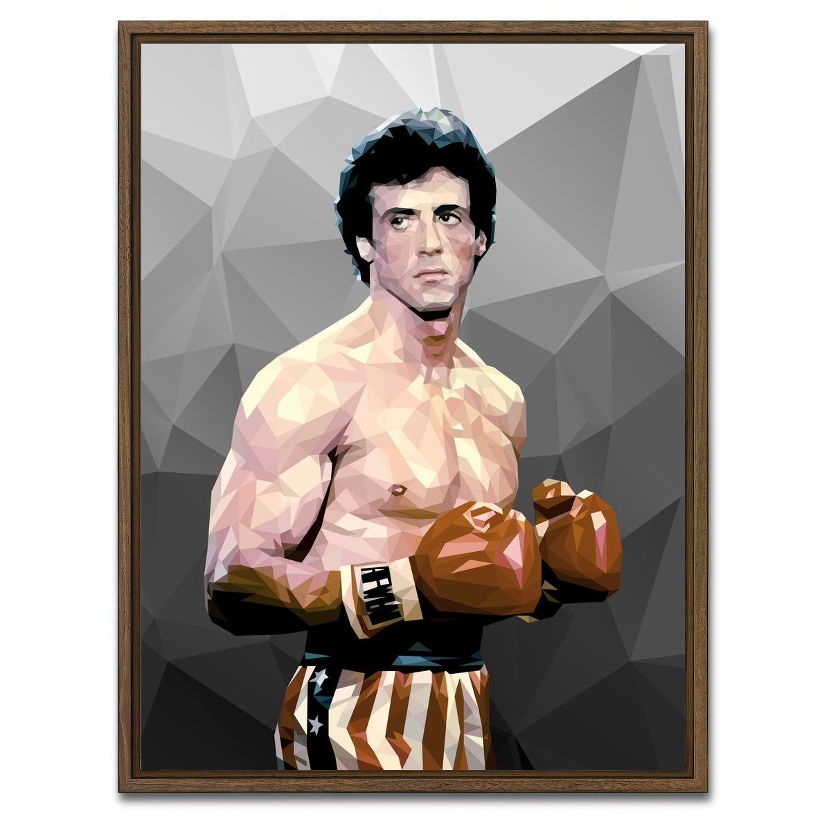 AUTO-MOCKUP WHITE | Rocky in Grey | 1 Piece | Walnut Framed Canvas | group=3x4