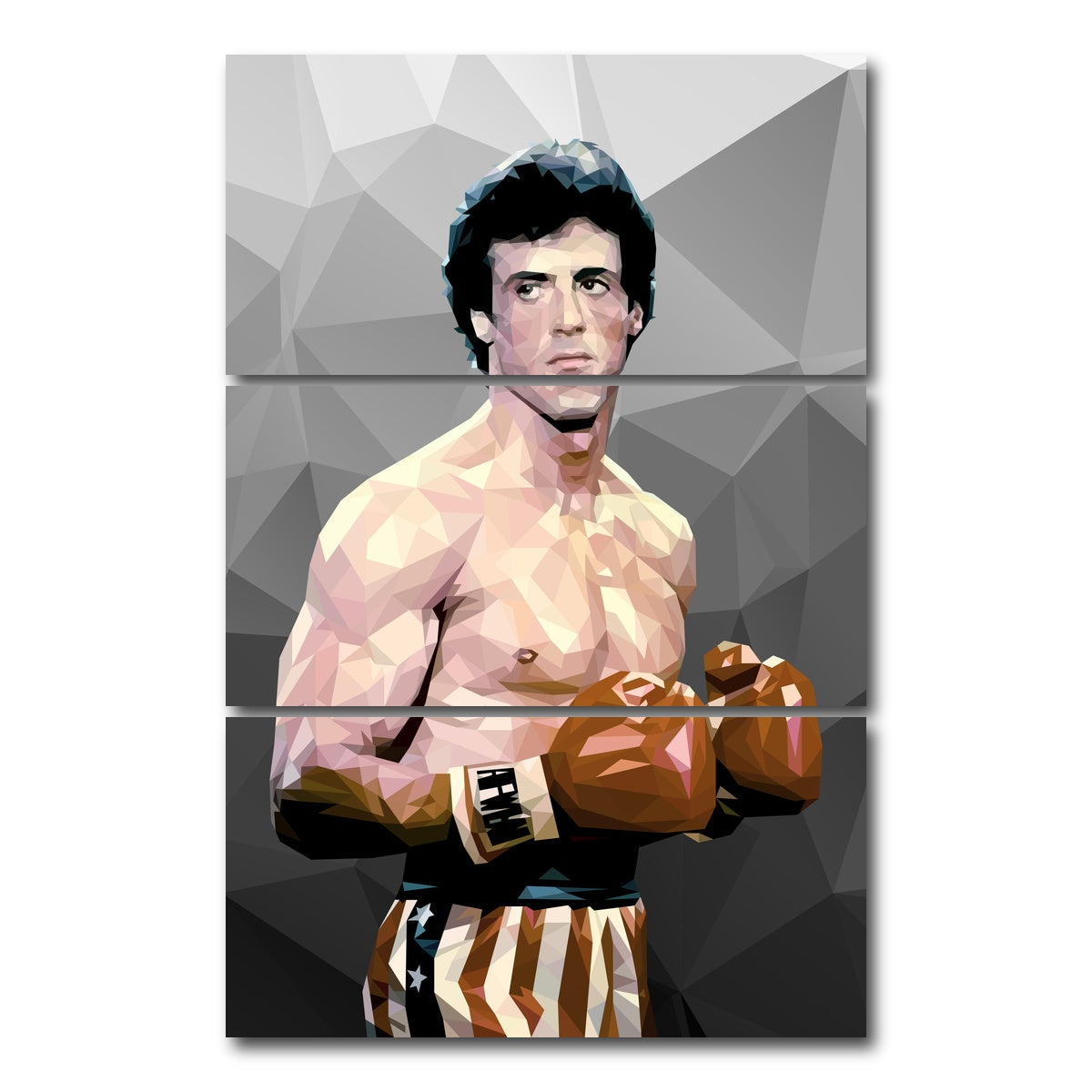 AUTO-MOCKUP WHITE | Rocky in Grey | 3 Piece | Gallery Wrap Canvas | group=12x24_stacked