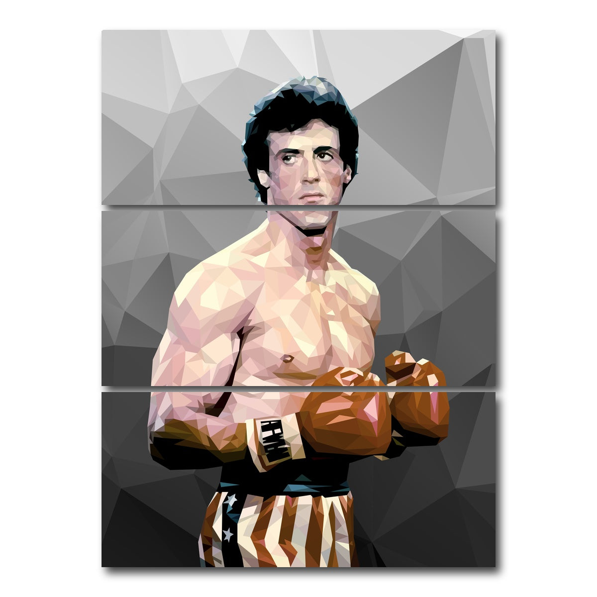 AUTO-MOCKUP WHITE | Rocky in Grey | 3 Piece | Gallery Wrap Canvas | group=8x18_stacked