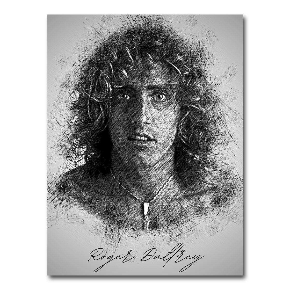 AUTO-MOCKUP WHITE | Roger Daltrey Sketch | 1 Piece | Gallery Wrap Canvas | group=3x4