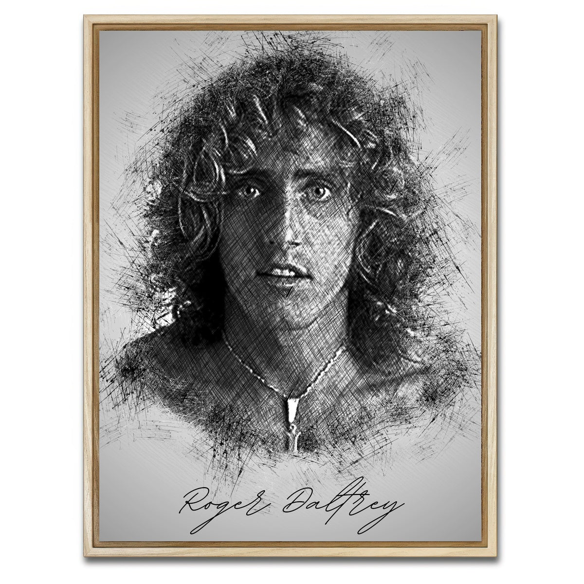 AUTO-MOCKUP WHITE | Roger Daltrey Sketch | 1 Piece | Natural Framed Canvas | group=3x4