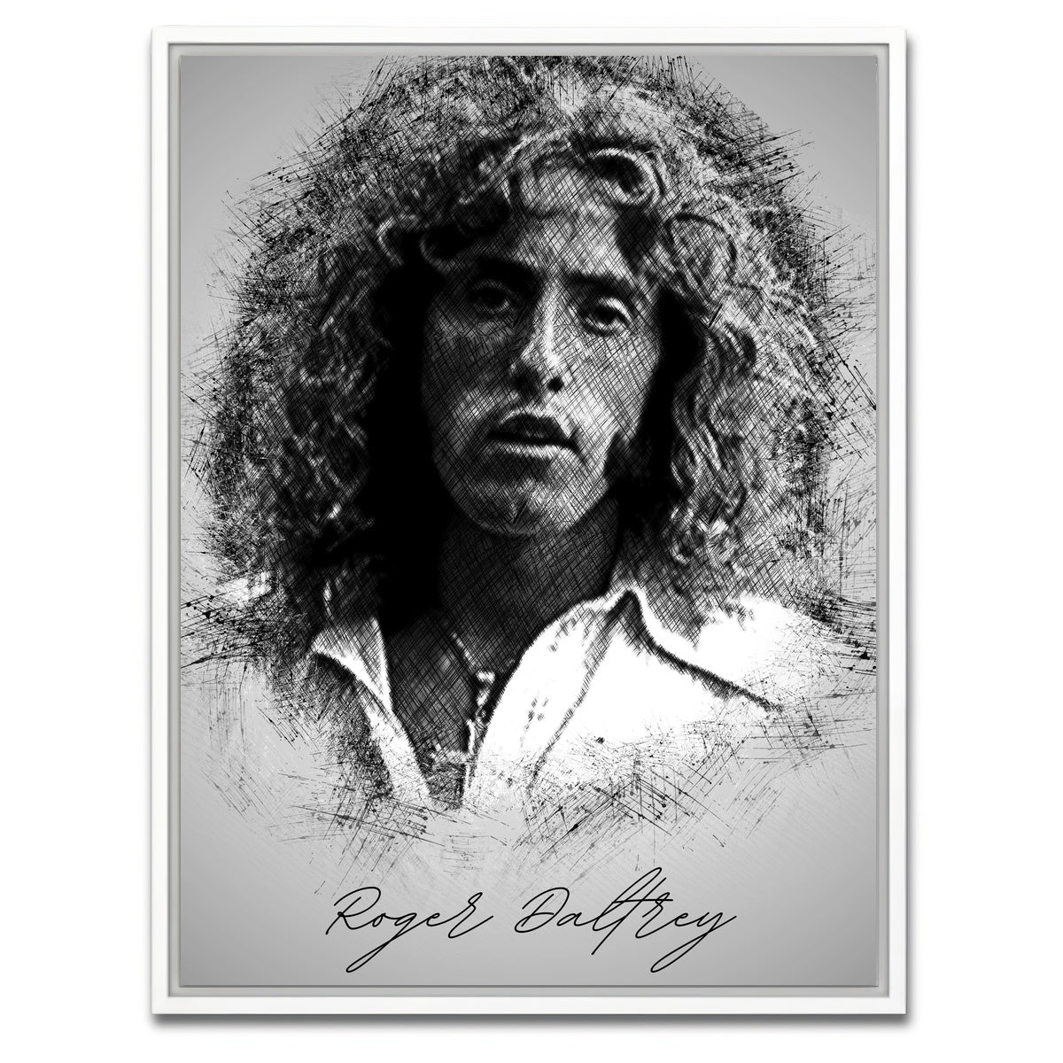 AUTO-MOCKUP WHITE | Roger Daltrey | 1 Piece | White Framed Canvas | group=3x4