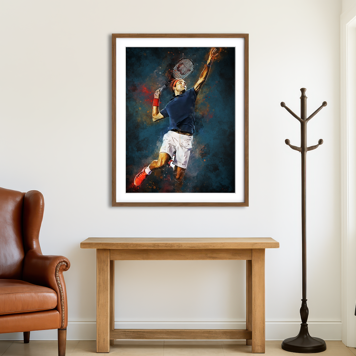 AUTO-MOCKUP ROOM | Roger Federer Painting Wall Art