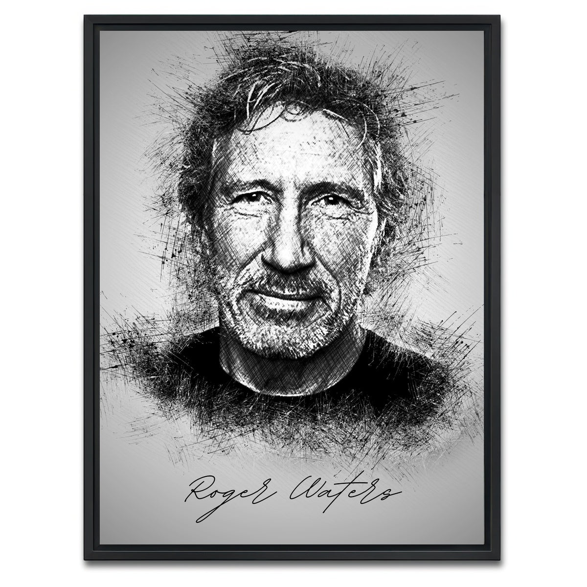 AUTO-MOCKUP WHITE | Roger Waters | 1 Piece | Black Framed Canvas | group=3x4