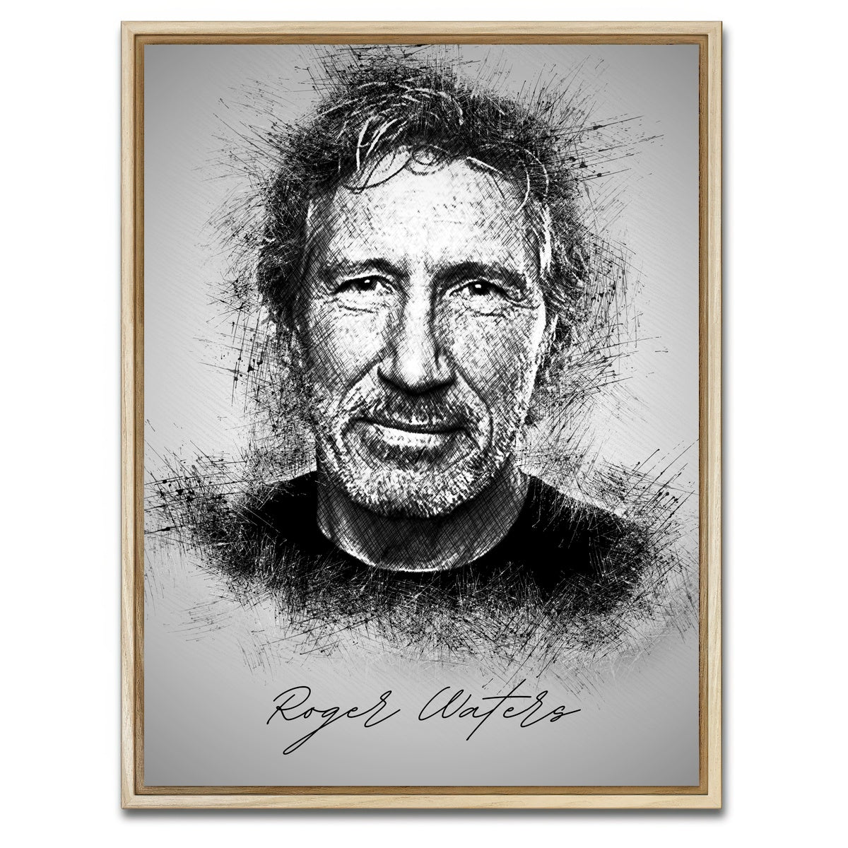 AUTO-MOCKUP WHITE | Roger Waters | 1 Piece | Natural Framed Canvas | group=3x4
