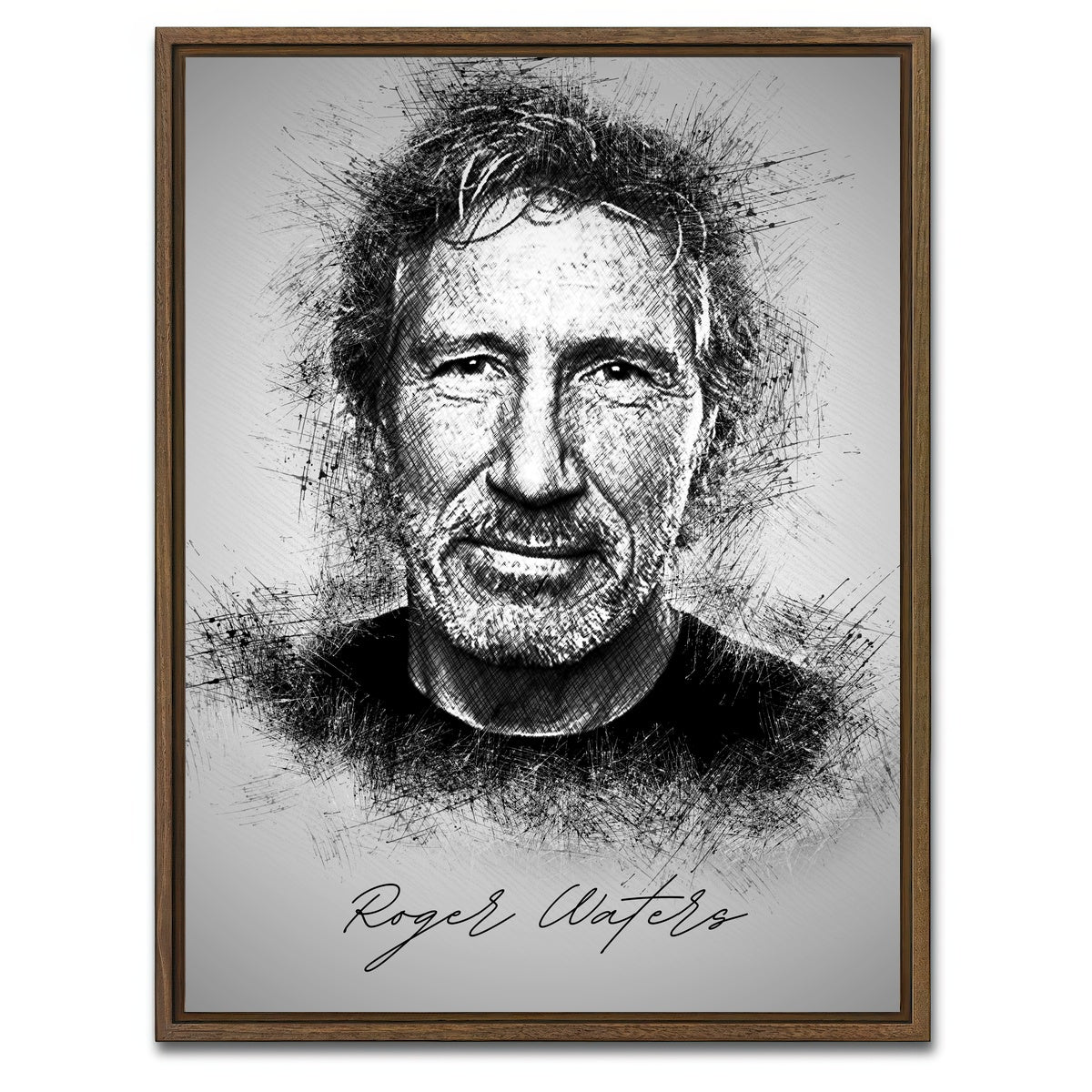 AUTO-MOCKUP WHITE | Roger Waters | 1 Piece | Walnut Framed Canvas | group=3x4