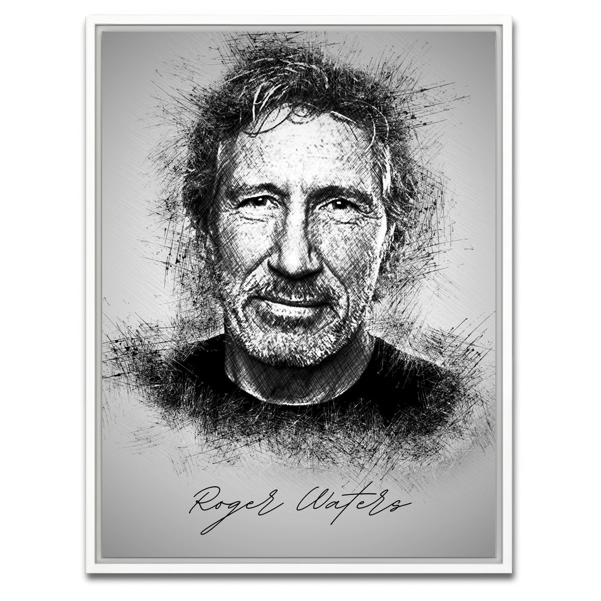 AUTO-MOCKUP WHITE | Roger Waters | 1 Piece | White Framed Canvas | group=3x4