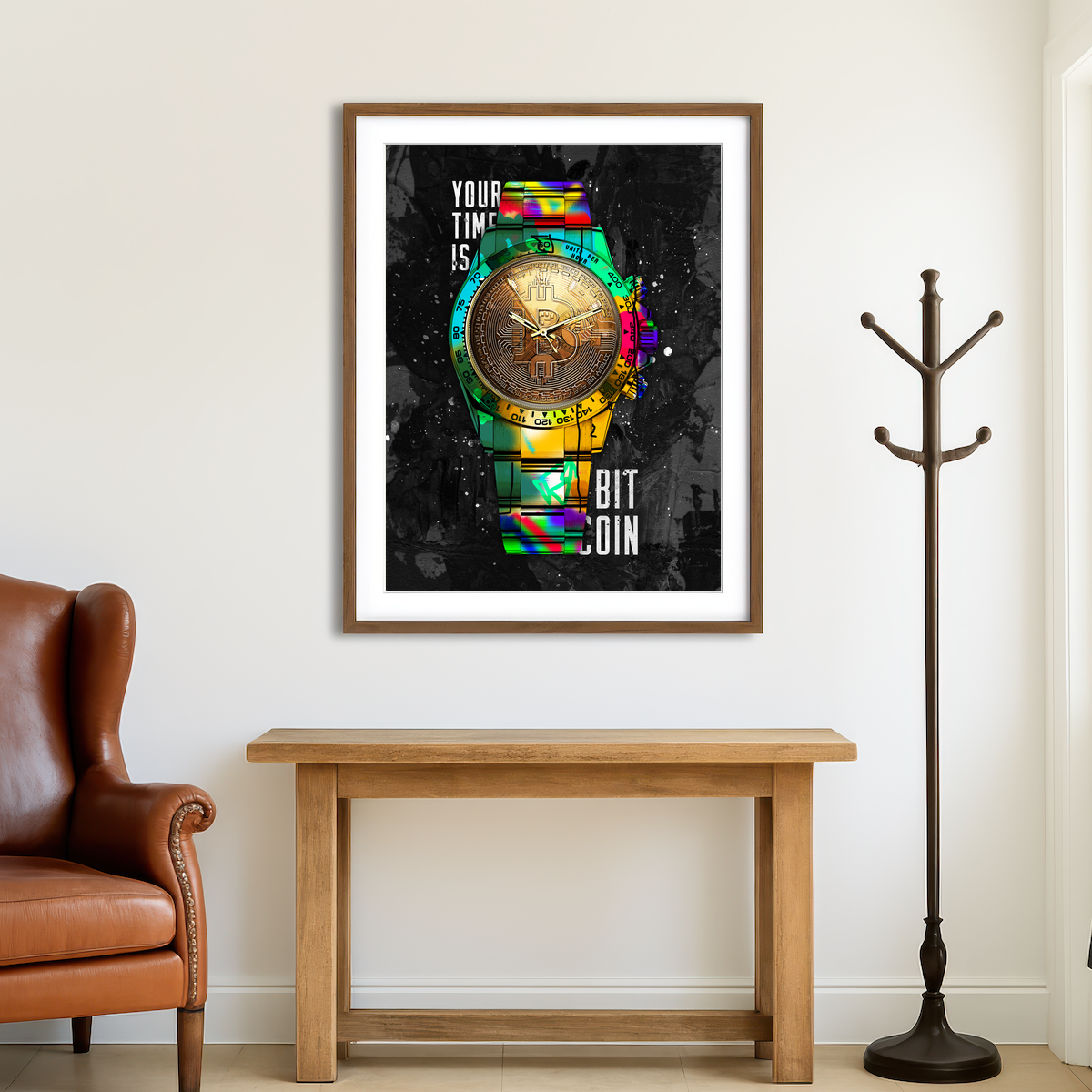 AUTO-MOCKUP ROOM | Rolex Bitcoin Wall Art