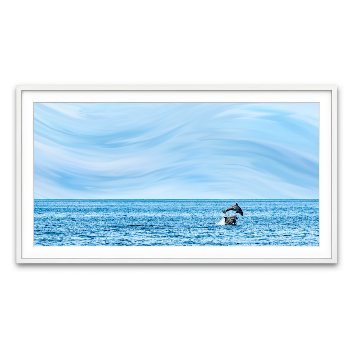 Framed Print 2x1 White