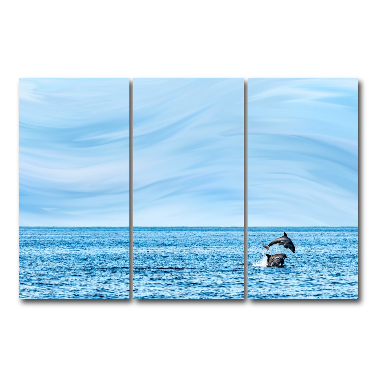 AUTO-MOCKUP WHITE | Rollin jumping dolphins | 3 Piece | Gallery Wrap Canvas | group=12x24