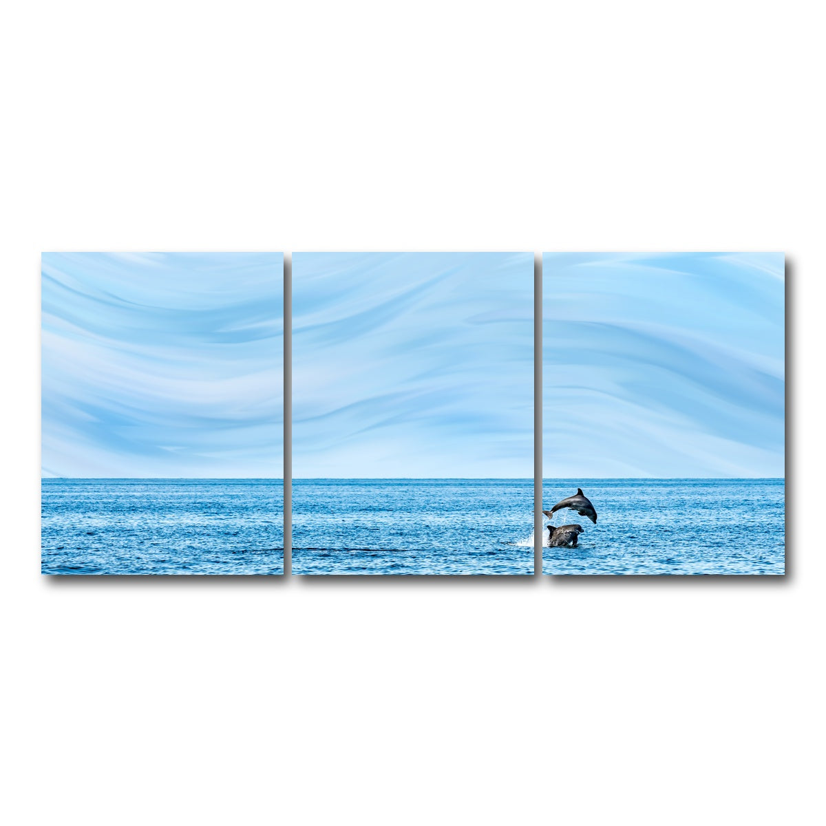 AUTO-MOCKUP WHITE | Rollin jumping dolphins | 3 Piece | Gallery Wrap Canvas | group=18x24