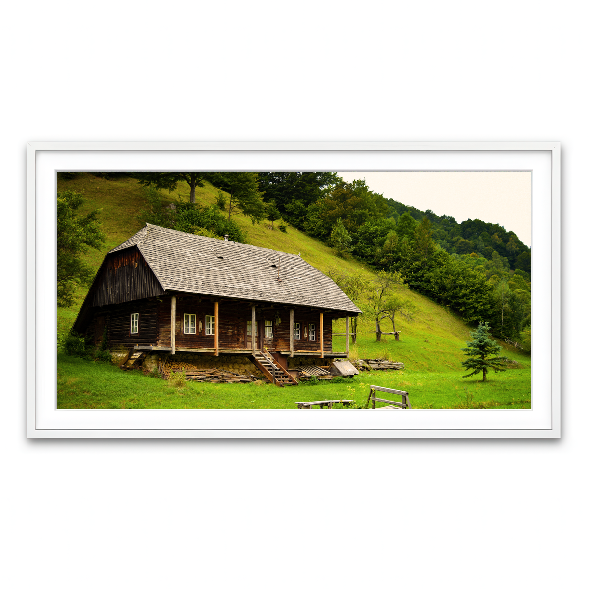 Framed Print 2x1 White