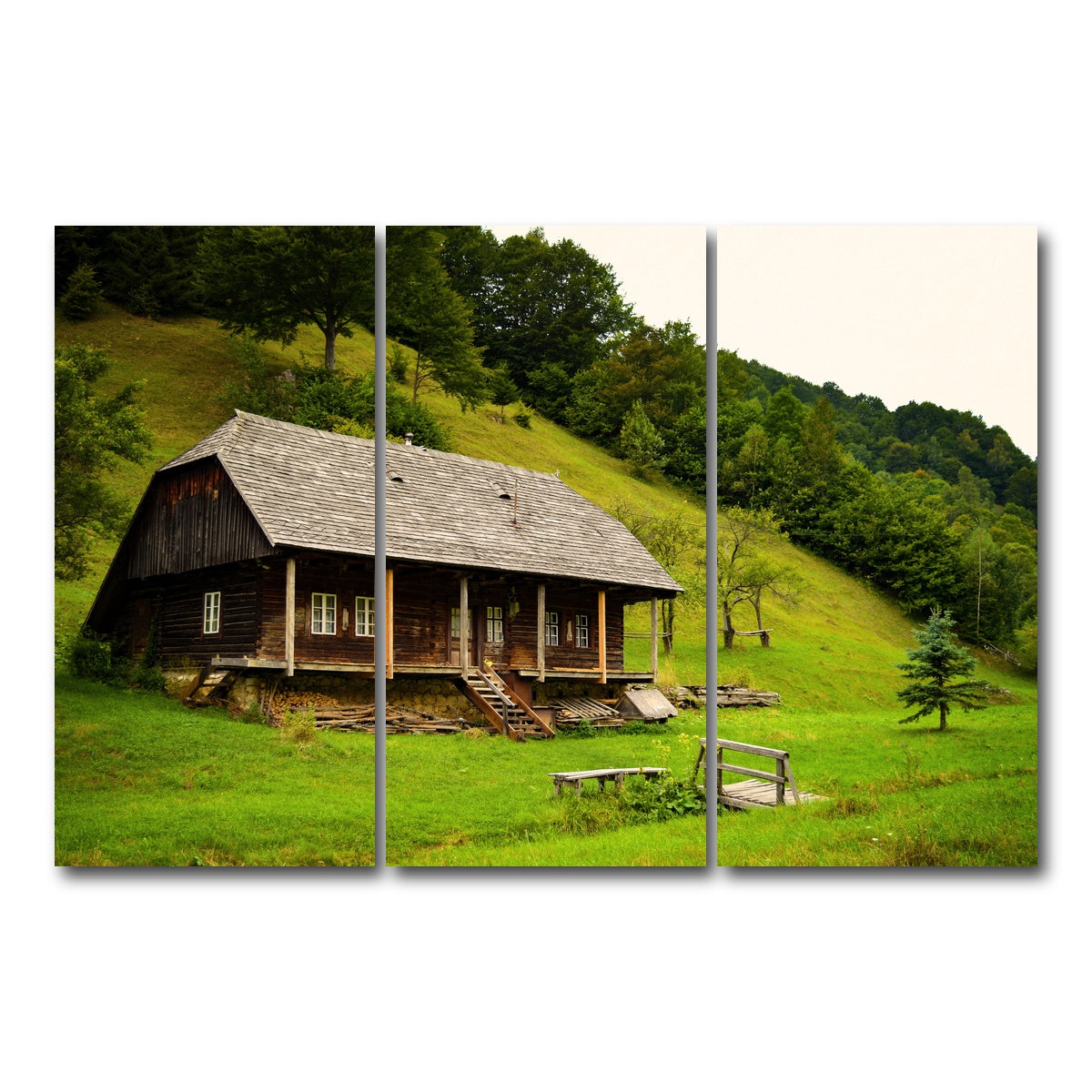 AUTO-MOCKUP WHITE | Romanian Cabin | 3 Piece | Gallery Wrap Canvas | group=12x24