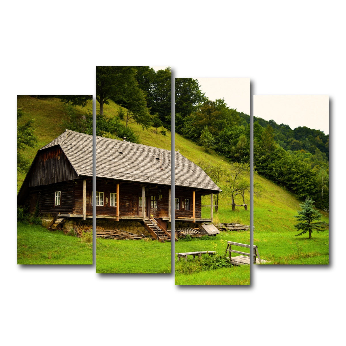 AUTO-MOCKUP WHITE | Romanian Cabin | 4 Piece | Gallery Wrap Canvas | group=4_normal