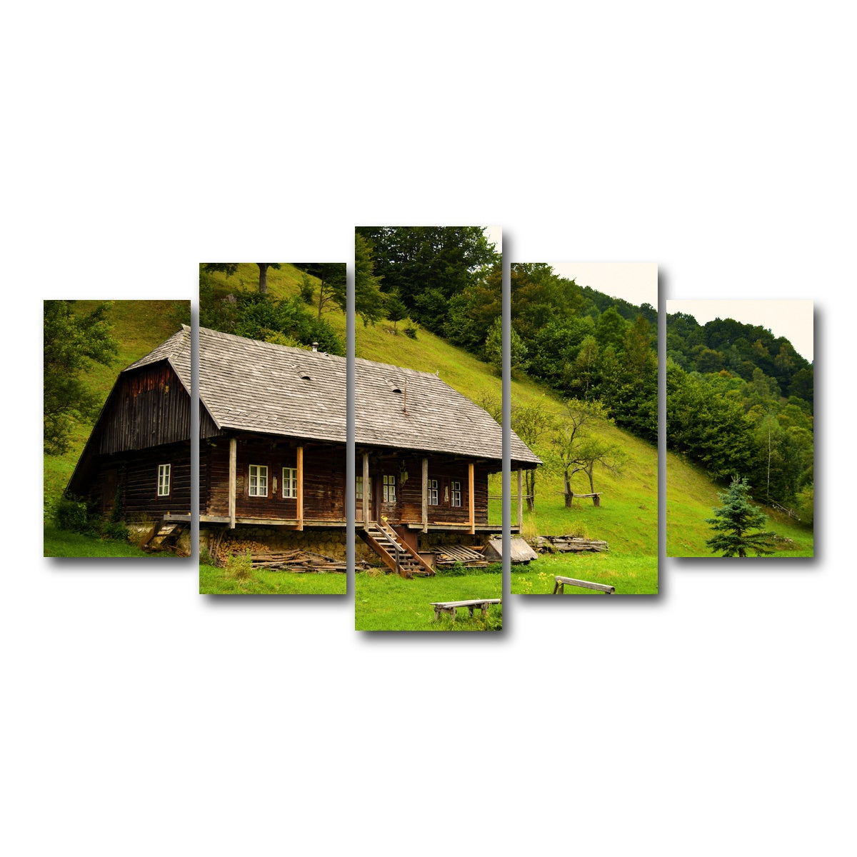 AUTO-MOCKUP WHITE | Romanian Cabin | 5 Piece | Gallery Wrap Canvas | group=5_normal