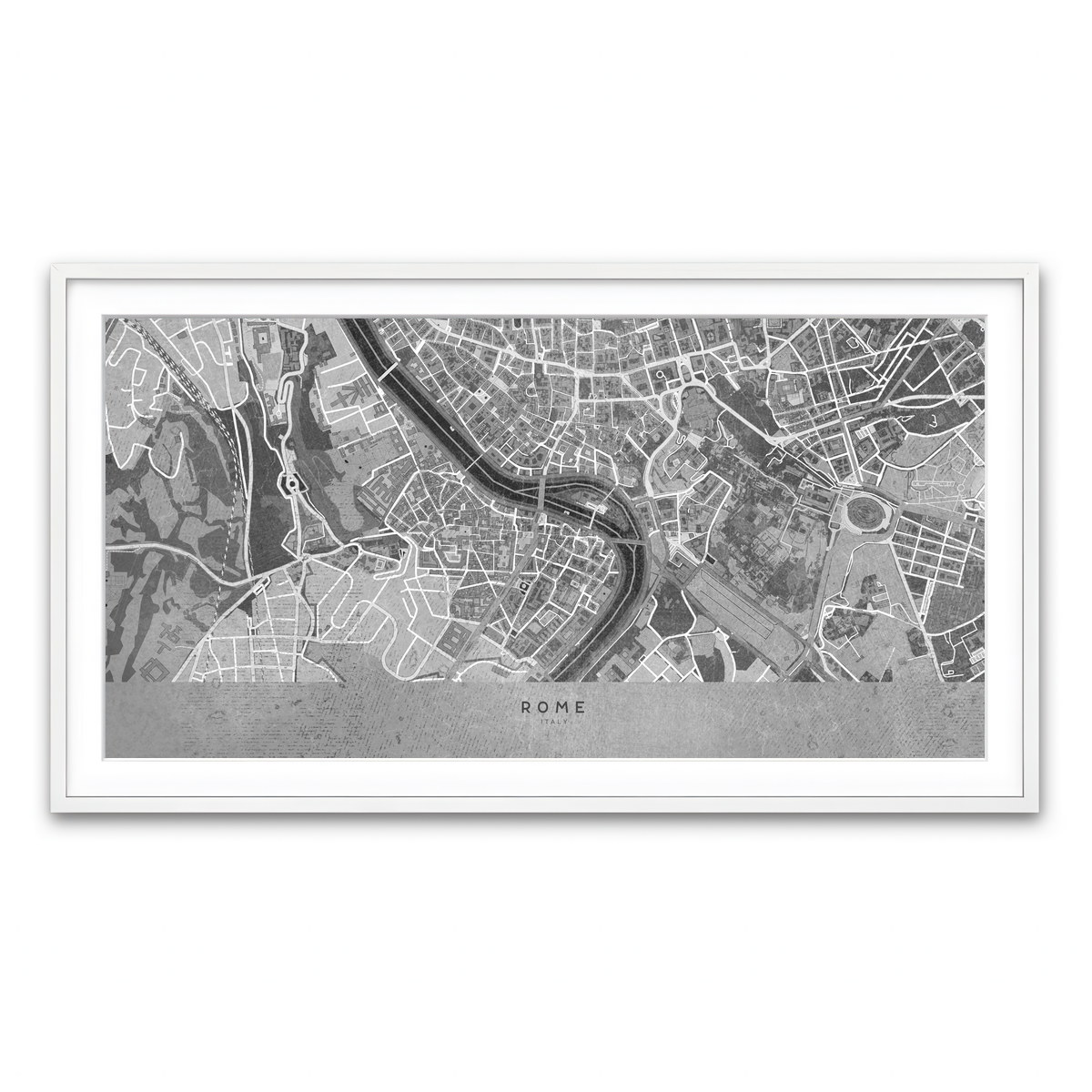 Framed Print 2x1 White