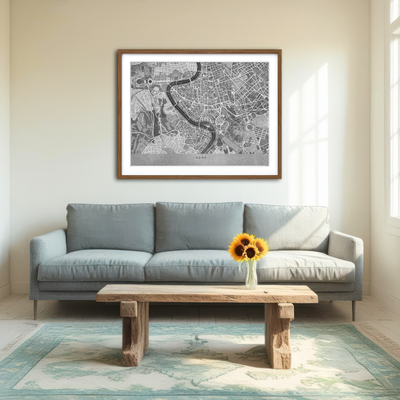 AUTO-MOCKUP ROOM | Rome Map 2 Wall Art