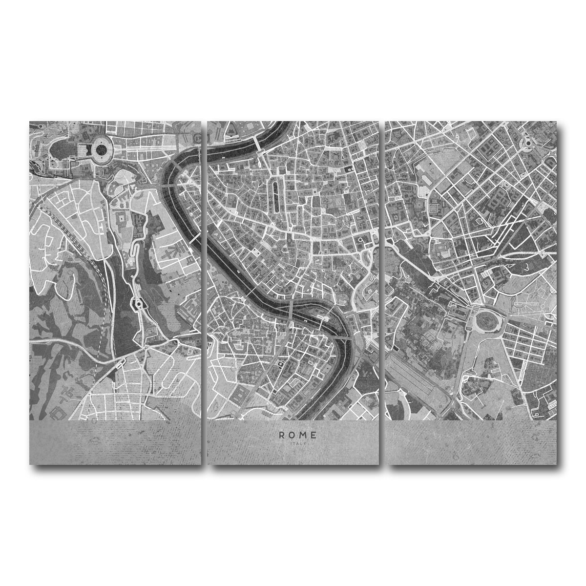 AUTO-MOCKUP WHITE | Rome Map 2 | 3 Piece | Gallery Wrap Canvas | group=12x24